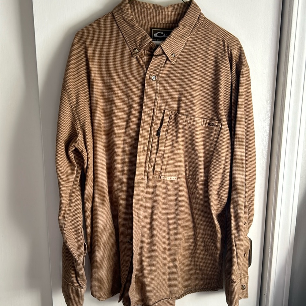 Drake heavy button down, houndstooth pattern